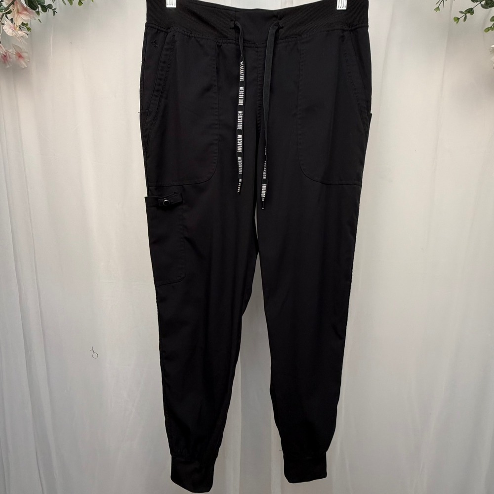 Med Couture Touch Women Black Jogger Scrub Pants 7710 Performance Stretch M